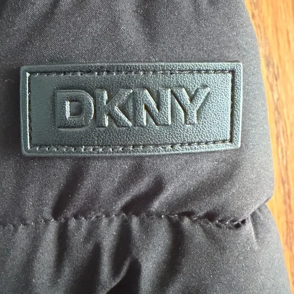 DKNY Women's Black Hooded Puffer Coat - Picture 3 of 4